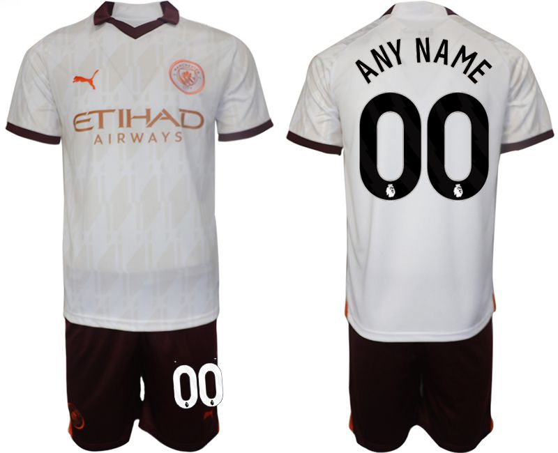Men 2023-2024 Club Manchester City away white customized Soccer Jersey